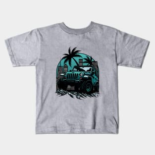 Jeep Adventure in City Kids T-Shirt